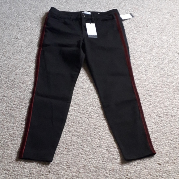 New Skinny Velvet Side Stripe Mid Rise Ankle Jean. - Picture 5 of 8